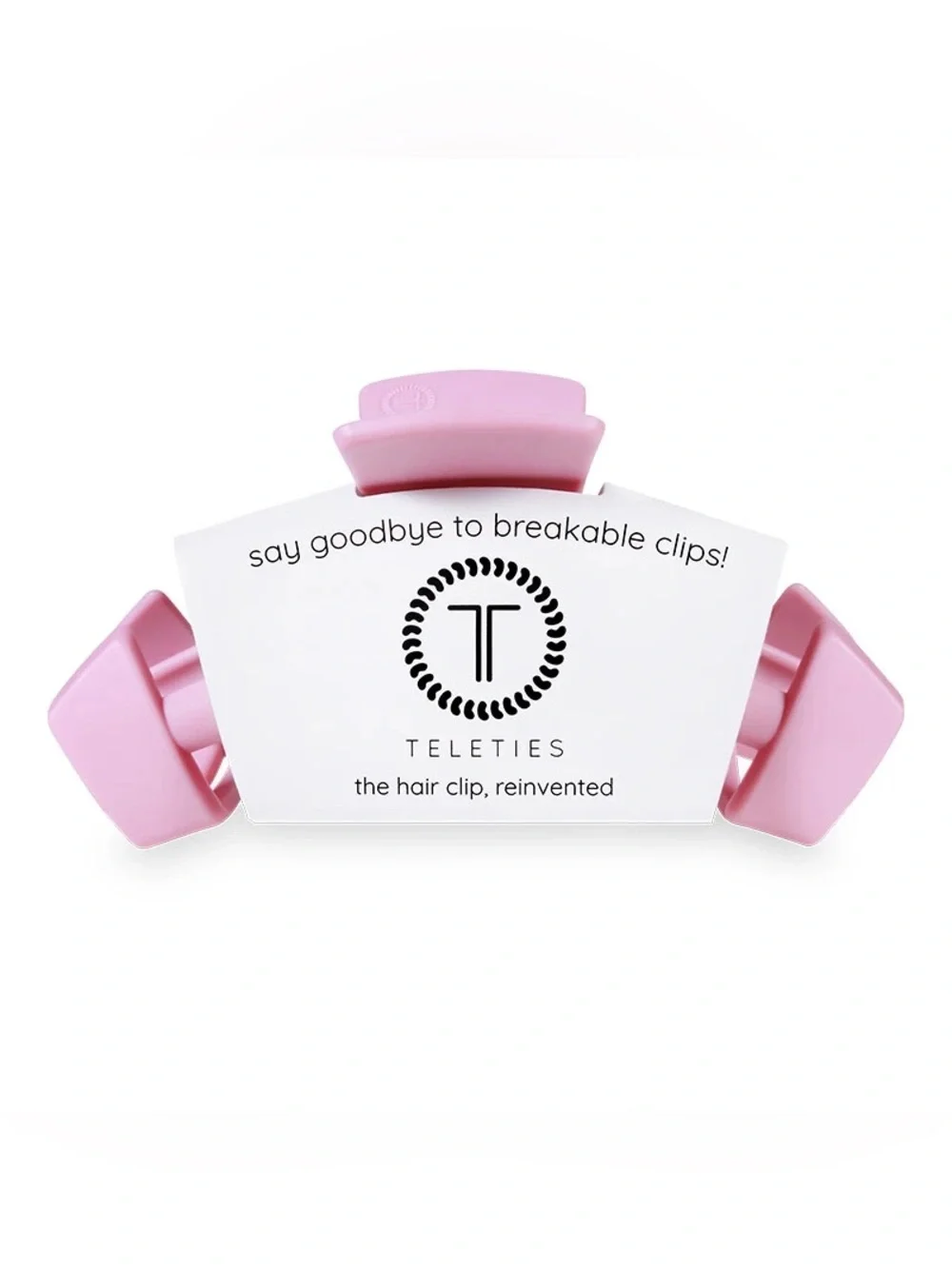 TELETIES Large Pink Claw Clip Matte Pink Aesthetic Hair Clip Strong Hold Chic